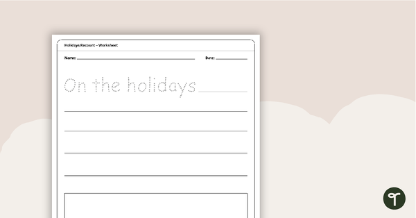 Go to Holiday Recount Worksheet teaching resource