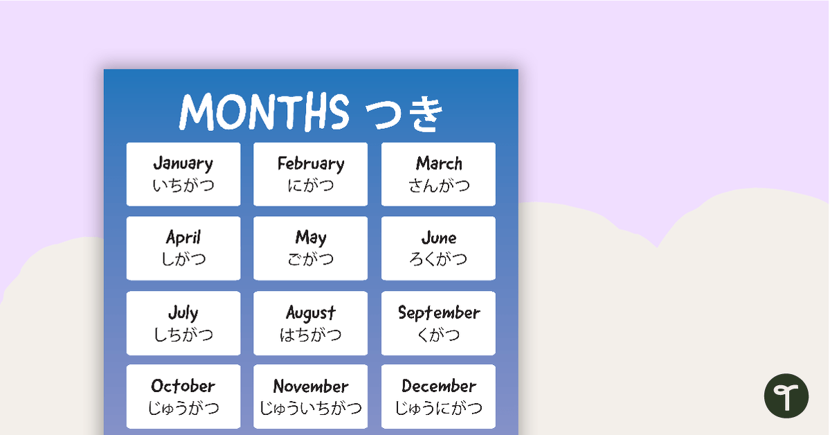 Hiragana Months and Seasons of the Year Poster teaching resource