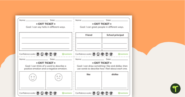 Foundation Literacy Exit Tickets – Worksheets teaching resource