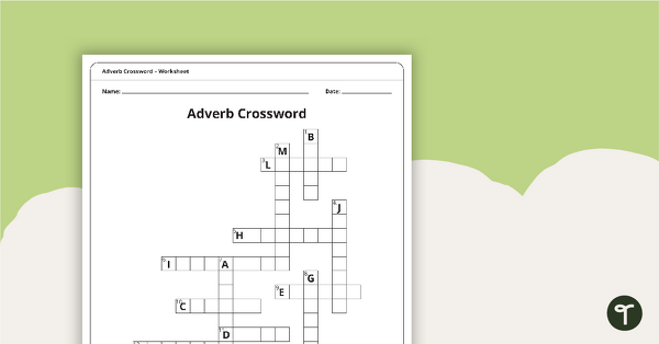 Image of Adverb Crossword – Worksheet