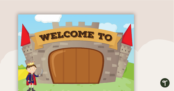Preview image for Fairy Tales and Castles - Welcome Sign and Name Tags - teaching resource