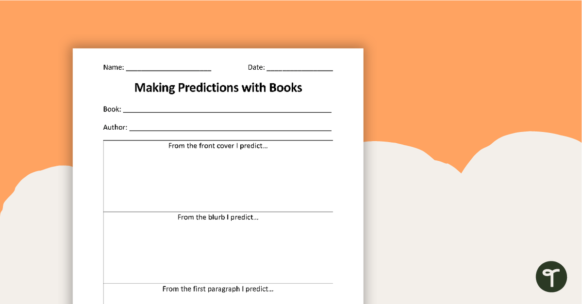 Making Predictions with Books - Worksheet teaching resource