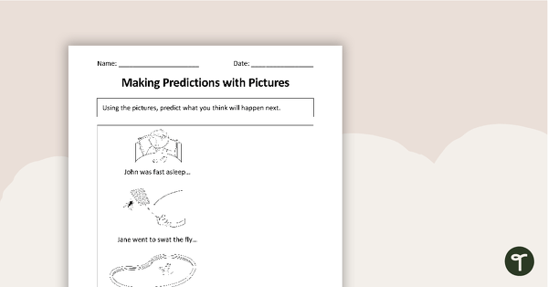 Image of Making Predictions with Pictures - Worksheet