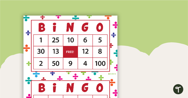 Division Facts to 12 - Bingo teaching resource