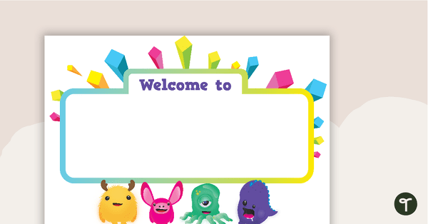 Go to Monster Madness - Welcome Sign and Name Tags teaching resource