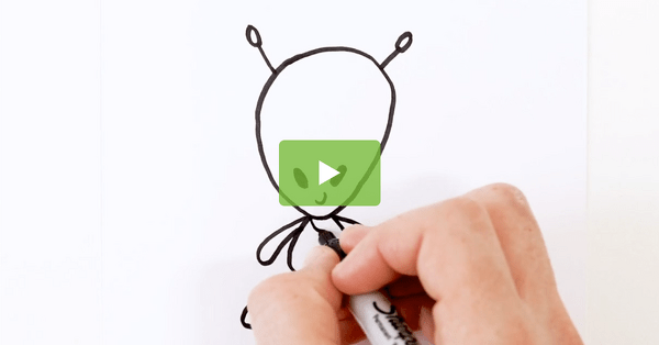 HOW TO DRAW AN ALIEN EASY - DRAWING ALIEN STEP BY STEP