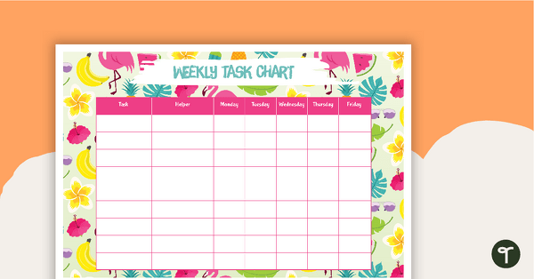 Go to Tropical Paradise - Weekly Task Chart teaching resource