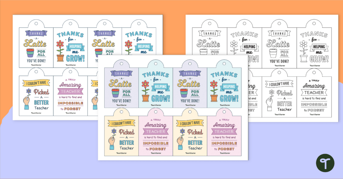 Gift Tags for Teachers teaching resource