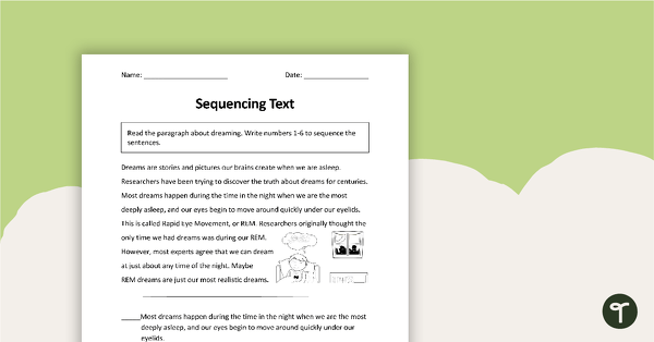 公关eview image for Sequencing Text - Worksheet - teaching resource