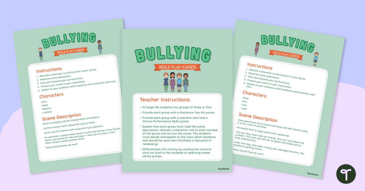 Bullying Role Play Cards teaching resource
