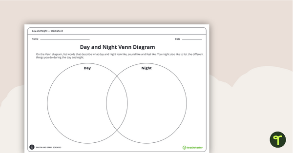 Day and Night Venn Diagram teaching resource