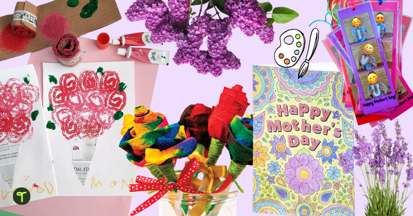 Image of 7 Mother's Day Craft Ideas for Kids + Cards to Make in the Classroom This Year