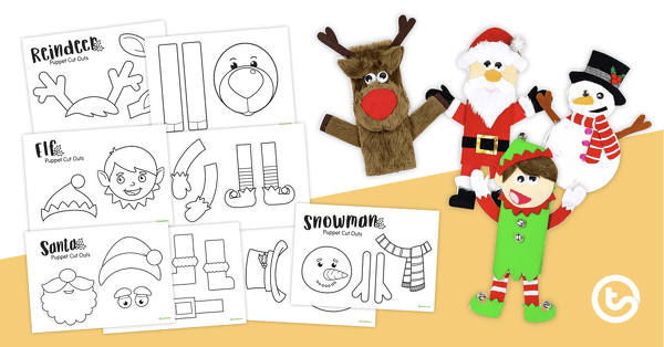 Go to Paper Bag Puppets - Christmas Craft Activity teaching resource