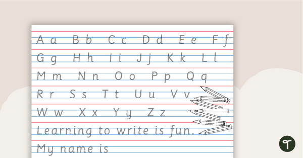 Go to Alphabet Handwriting Sheet - 1 Page teaching resource