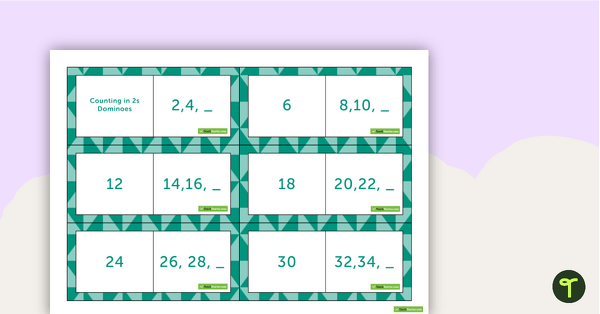 Preview image for Skip Counting by 2s Dominoes - teaching resource