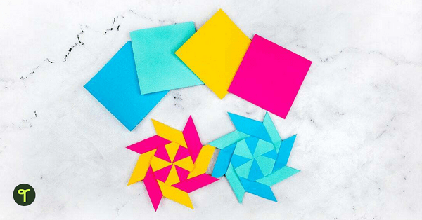 Image of How to Make an Origami Transforming Ninja Star With Sticky Notes