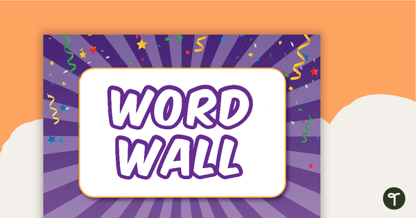 Go to Let's Celebrate - Word Wall teaching resource
