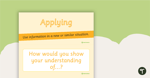Bloom's Taxonomy Question/Sentence Starter Cards teaching resource