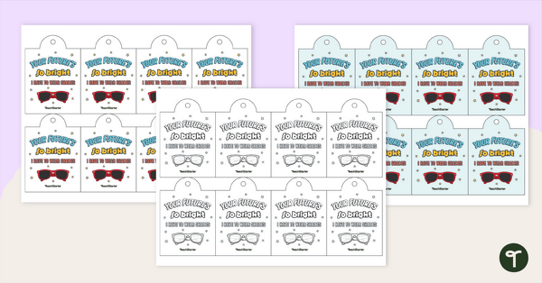 Go to Student Gift Tags – Your Future's So Bright I Have to Wear Shades teaching resource
