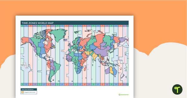 Image of Time Zones World Map