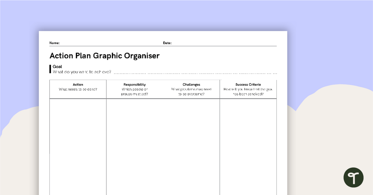 Action Plan Graphic Organiser teaching resource