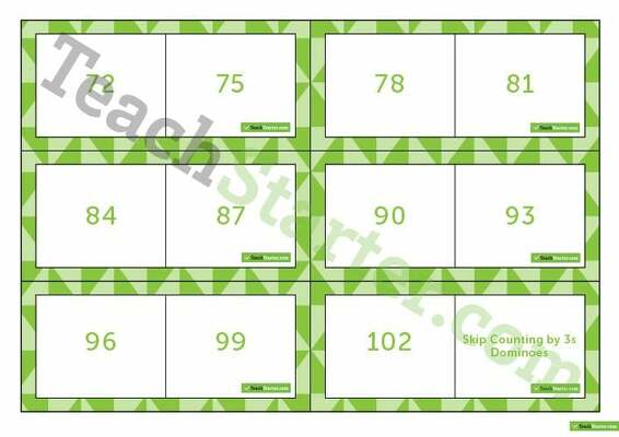 Skip Counting by 3s Dominoes teaching resource