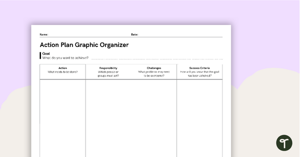 Action Plan Graphic Organizer teaching resource