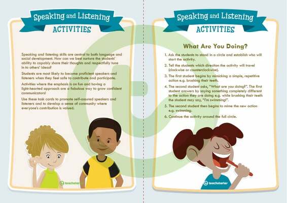 Speaking and Listening Activities Task Cards teaching resource