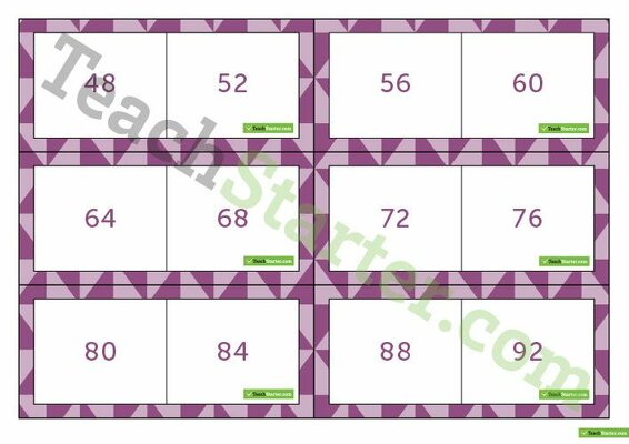 Skip Counting by 4s Dominoes teaching resource