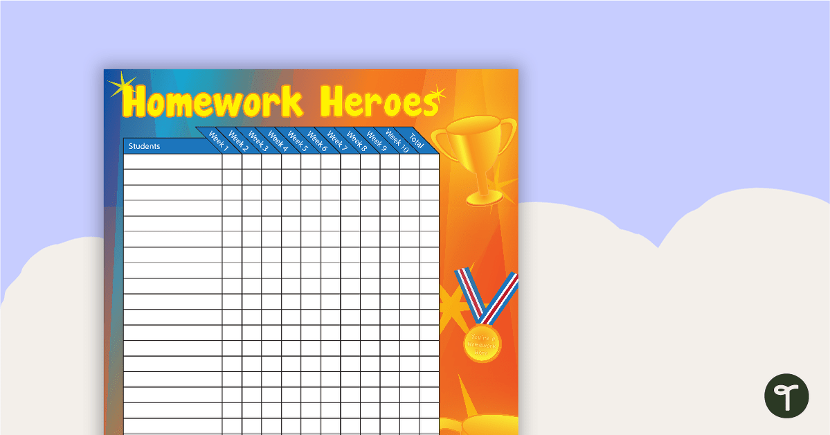 Homework Heroes Chart teaching resource