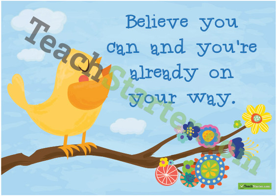 Believe You Can and You're Already On Your Way Poster teaching resource