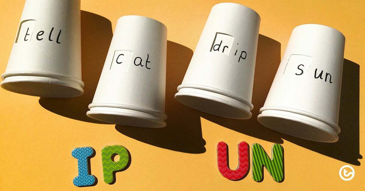 Word Family Paper Cups HandsOn Phonics Teach Starter
