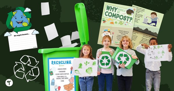 Go to 10 Creative Ways to Get Kids to Recycle in Your Classroom + Free Recycling Options for Teachers blog