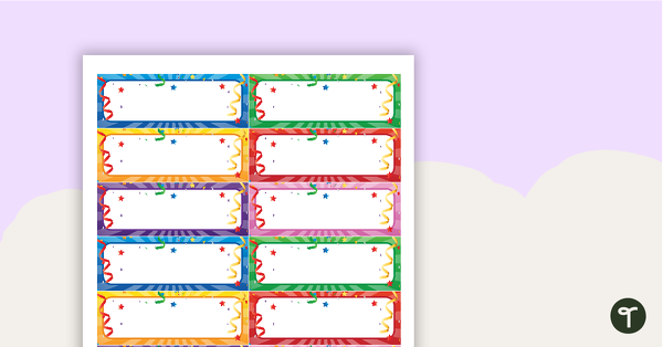 Let's Celebrate - Name Tags teaching resource