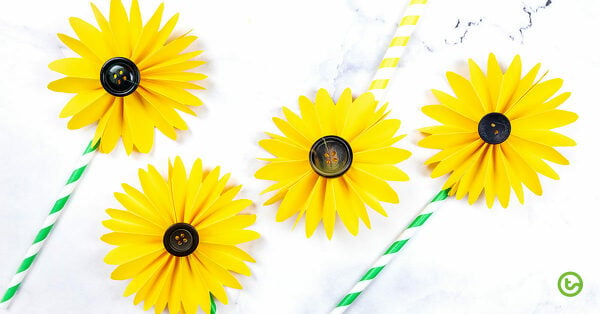 Image of Sunflower Paper Craft for Kids | Easy and Fun