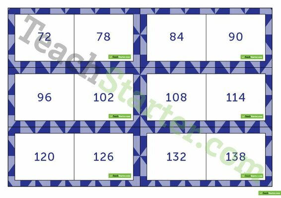 Skip Counting by 6s Dominoes teaching resource