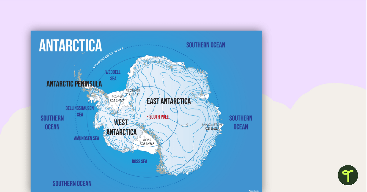 Map of Antarctica teaching resource