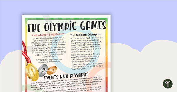 Image of The Olympic Games - Comprehension Task