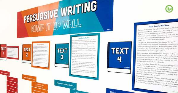 Go to Persuasive Writing Examples For Kids | Bump It Up Wall Template blog
