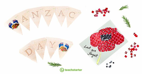 Anzac Day Craft - Mosaic Poppy Art Activity | Teach Starter