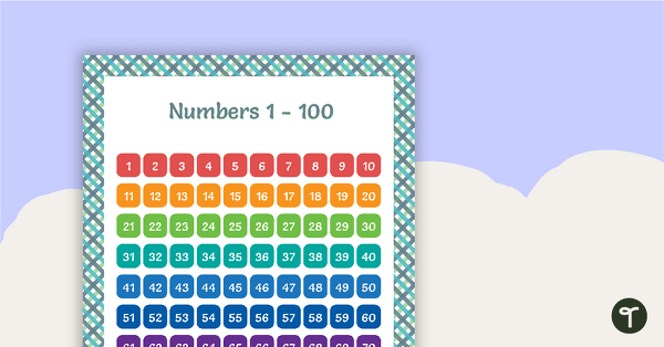 Go to Green Tartan - Numbers 1 to 100 Chart teaching resource