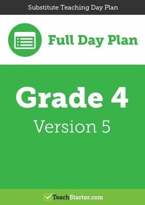 Go to Substitute Teaching Day Plan - Grade 4 (Version 5) lesson plan