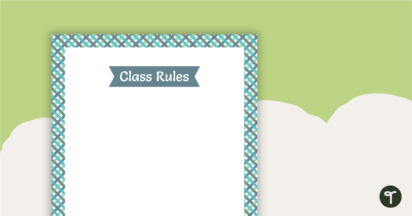 Green Tartan - Class Rules teaching resource