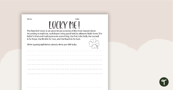 Image of Lucky Me! - Saint Patrick's Day Worksheet