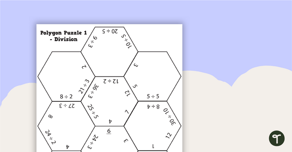 Image of Polygon Puzzles - Division Worksheets