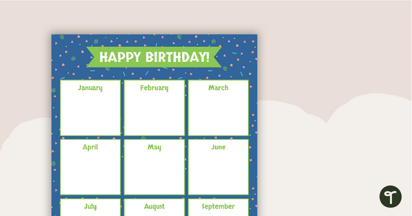 Go to Squiggles Pattern - Happy Birthday Chart teaching resource