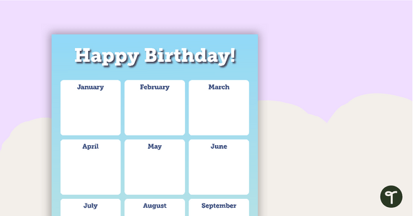 Books - Happy Birthday Chart teaching resource
