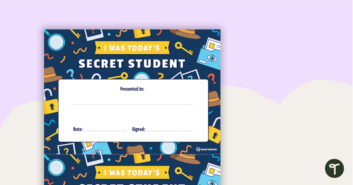 Secret Student Certificate Teach Starter