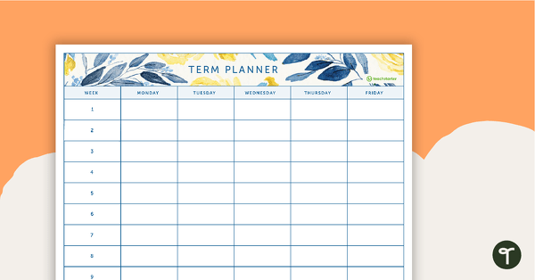 Go to Vintage Roses Printable Teacher Diary - 9, 10 and 11 Week Term Planners teaching resource