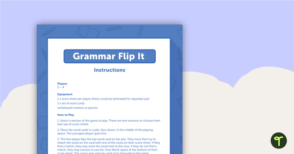 Preview image for Verb Grammar Card Game – Flip It! - teaching resource